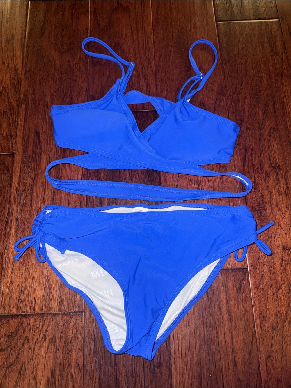 Women’s Strappy Wrap Bikini Set - Royal Blue